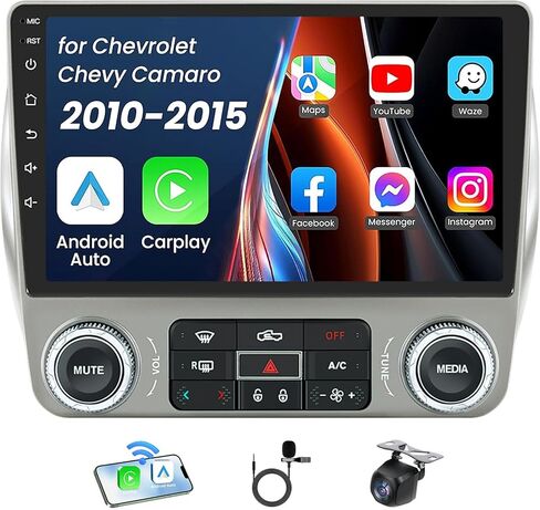 راديو سيارة لشيفروليه تشيفي كامارو راديو 2010-2015: Carplay Android Auto Stero مع 1280*800 دعم الشاشة GPS FM RDS Bluetooth SWC 1080p كاميرا in Kuwait