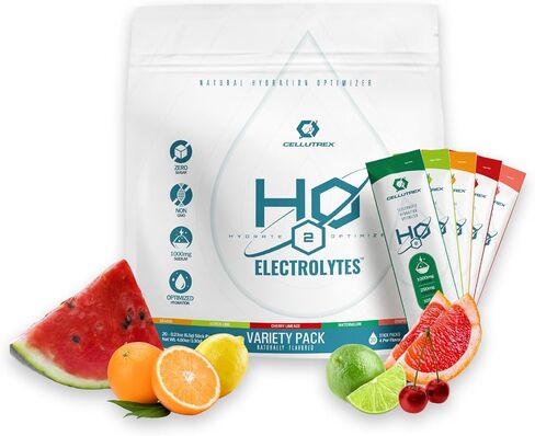 CellUtrex® H2O بالكهرباء-حزمة متنوعة-حزم ترطيب ملح ملح السكر ، مسحوق الإلكتروليت الخالي من الإضافات ، غير المعدلة وراثيًا للتشغيل ، الصيام والمزيد ، 20 عصيًا سهلة المفتوحة in Saudi Arabia