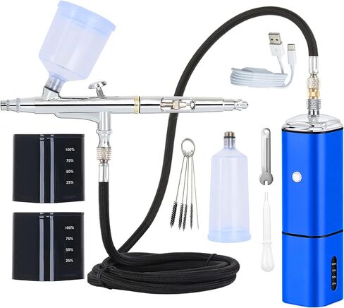 Cordless Airbrush kit with air Brush Holder Replaceable Battery Powered Portable handhold Mini air Brush Compressor for Barber,Nail,Cake,Miniature,Model,Leather Art in Saudi Arabia