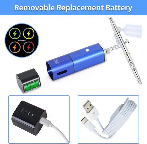 Cordless Airbrush kit with air Brush Holder Replaceable Battery Powered Portable handhold Mini air Brush Compressor for Barber,Nail,Cake,Miniature,Model,Leather Art in Saudi Arabia