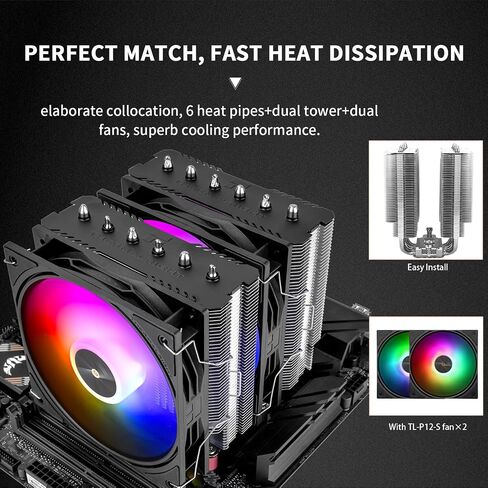 Thermalright Peerless Assassin 120 SE V3 CPU Air Cooler, 6 Heat Pipes, Double Tower Double Fan, TL-P12 PWM Fans, Aluminium Heatsink Cover, for AM4/AM5/Intel LGA1851/1700/1150/1151/1200（PA120SE V3） in Saudi Arabia