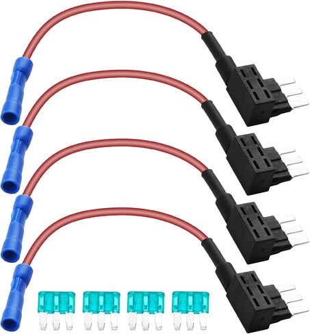 4 حزمة Micro 3 Fuse Tap ، أضف محولات الدوائر ، حاملي الصمامات القابلة للتوسيع على نمط الشفرة 12 فولت لأضواء الزلاجة ، وملحقات السيارات الداخلية وملحقات السيارات (مع 4 PCS 3 Prong Fuse/10A) in Kuwait