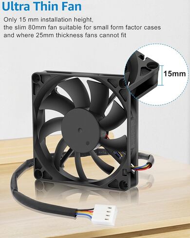 GDSTIME 2Pcs 4020 4Pin 12V PWM Dual Ball Bearing Brushless DC Cooling Fan 40mm x 40mm x 20mm for 1U Server Case, 3D Printer, Switch, NVR, NAS in Kuwait