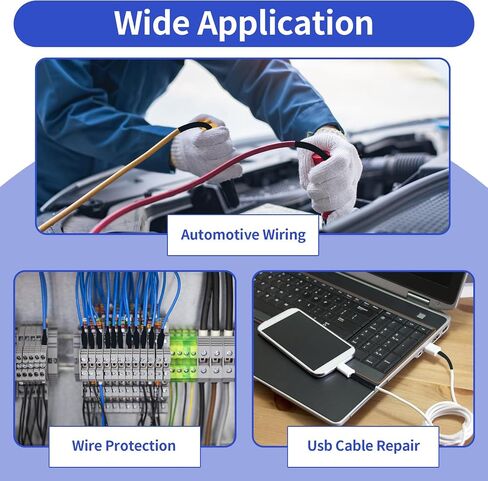 420 pcs Heat Shrink Tubing Kit, 3:1 Ratio Adhesive Lined, 7 Sizes Marine Wire Shrink Wrap Tubing, Waterproof Black Heatshrink Tubes for Industrial, Electrical, Cable Repair in Saudi Arabia