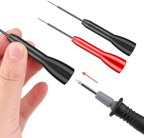 4 Pack 2mm Extended Needle Test Probes, 600V/10A Non-Destructive Insulation Wire Piercing Needle Stainless Steel Extra Thin Electrical Needle multimeter Probe for Fluke Meter Test Lead (Black-Red) in Saudi Arabia
