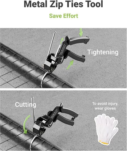 Metal Zip Tie Tool with 100 PCS 11.8 Inch 304 Stainless Steel Zip Ties, Heavy Duty Zip Tie Cutter and Tighter, for Chain Link Fence Ties and Exhasust Pipes in Saudi Arabia