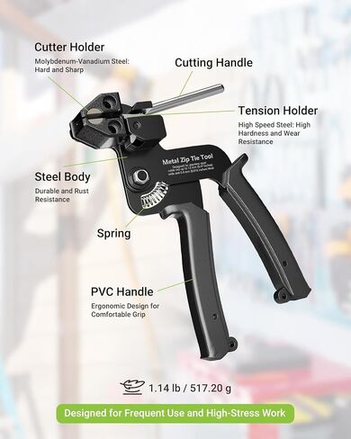 Metal Zip Tie Tool with 100 PCS 11.8 Inch 304 Stainless Steel Zip Ties, Heavy Duty Zip Tie Cutter and Tighter, for Chain Link Fence Ties and Exhasust Pipes in Saudi Arabia