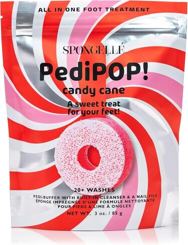 Spongellé Bubblegum Pedipop! Pedi Buffer & Dail File | الكل في واحد علاج باديكير | التقشير ، ينعم وتنظيف | 30+ غسل | نباتي وخالي من القسوة in Kuwait