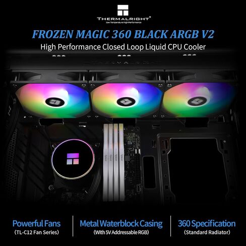 Thermalright Frozen Magic 240 White ARGB V2 CPU Aio Cooler, Double High-Performance PWM Fans with 1600RPM, for Intel LGA1150/1151//1200/2011/ 1700&AMD:AM4/AM5, PC Cooler Aio, 240 Liquid Cooling Row in Saudi Arabia