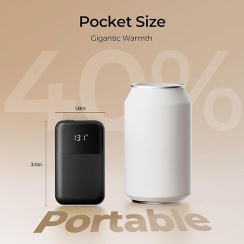 تدفئة اليد قابلة لإعادة الشحن مع صندوق الهدايا ، ودفء اليد الكهربائية مع بطارية LED وشاشة درجة الحرارة ، 4 مستويات تسخين محمولة ، للرجال ، النساء ، الصيد (الوردي ، 2 عبوة) in Kuwait