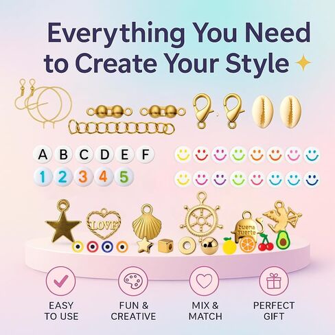 21000 Clay Beads Bracelet Making Kit for Girls 120 Colors 6 boxes Polymer Clay beads for jewelry Making Kit charms beads for bracelets Bead Board Arts and crafts gifts for kids and crafts for adults in Kuwait