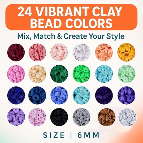 21000 Clay Beads Bracelet Making Kit for Girls 120 Colors 6 boxes Polymer Clay beads for jewelry Making Kit charms beads for bracelets Bead Board Arts and crafts gifts for kids and crafts for adults in Kuwait