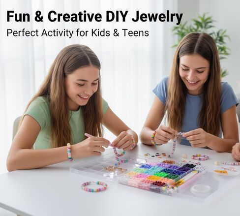21000 Clay Beads Bracelet Making Kit for Girls 120 Colors 6 boxes Polymer Clay beads for jewelry Making Kit charms beads for bracelets Bead Board Arts and crafts gifts for kids and crafts for adults in Kuwait
