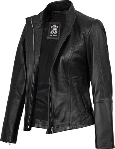 Decrum Real Womens Leather Jacket - Lambskin Fashion Leather Jackets for Women in Saudi Arabia