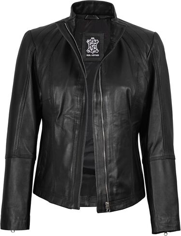 Decrum Real Womens Leather Jacket - Lambskin Fashion Leather Jackets for Women in Saudi Arabia
