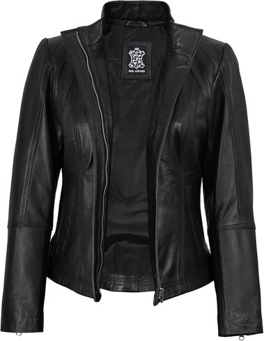 Decrum Real Womens Leather Jacket - Lambskin Fashion Leather Jackets for Women in Saudi Arabia