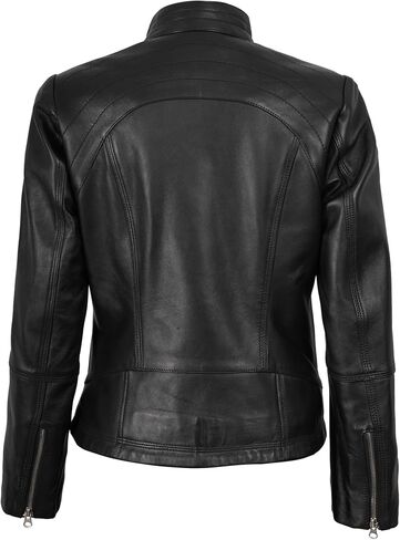 Decrum Real Womens Leather Jacket - Lambskin Fashion Leather Jackets for Women in Saudi Arabia