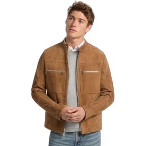 Michael Kors Men's Suede Double Zip Pocket Racer Jacket in Saudi Arabia