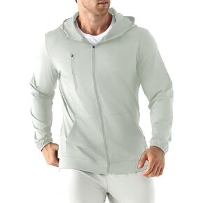 Mens Lightweight Running Jackets,UPF 50+ Workout Windbreaker Zip Up Hoodie Men with Pocket in Saudi Arabia