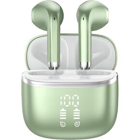 Wireless Earbuds, Bluetooth 5.3 Headphones with 4 ENC Noise Cancelling Mic, HiFi Stereo Deep Bass, IP7 Waterproof Bluetooth Earphones, 50H Playtime, Dual LED Display, Black and Purple in Saudi Arabia