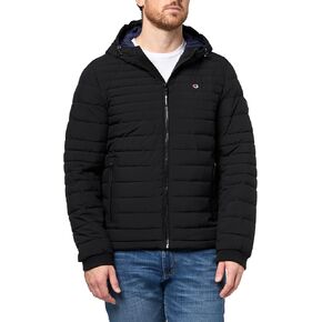 Champion Men's Lightweight Hooded Puffer Jacket, Black, Large in Saudi Arabia