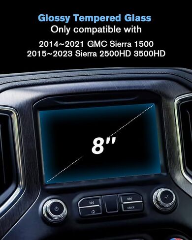 For 2022-2025 Sierra 1500 & 2024-2025 Sierra 2500HD 3500HD (Buttons on the Screen) Screen Protector 13.4 Inch Glossy 9H Hardness Tempered Glass Touchscreen *1 + Dashboard *1 - No More Scratch in Saudi Arabia
