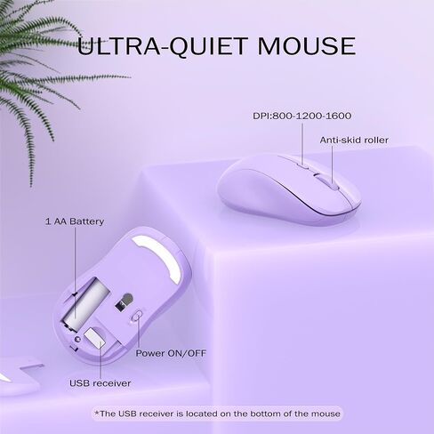 Wireless Keyboard and Mouse Combo, 110 Round Quiet Keys, Adjustable Optical Mouse, Share 1xUSB Receiver, Power Switch, for Windows Mac(Green) in Saudi Arabia