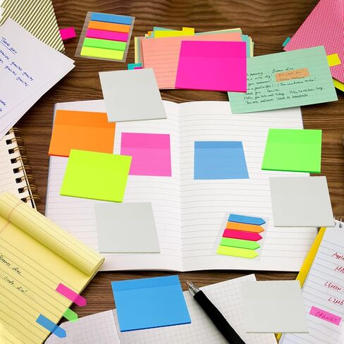 600 قطعة من الملاحظات اللاصقة الشفافة مجموعة ملاحظات لاصقة شفافة ذاتية اللصق مضادة للماء لمذكرة مخطط المكتب والمدرسة (3 × 3 بوصات) in Kuwait