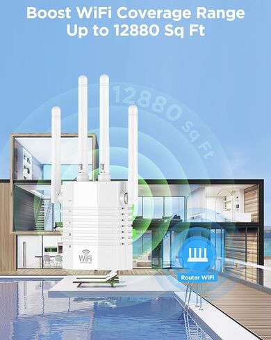 WiFi Extender, WiFi Extender Signal Booster, WiFi Booster, WiFi Range Extender, WiFi Repeater, Covers Up to 12880 Sq.ft and 105 Devices, WiFi Extenders Signal Booster for Home, Internet Router in Saudi Arabia