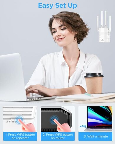 WiFi Extender, WiFi Extender Signal Booster, WiFi Booster, WiFi Range Extender, WiFi Repeater, Covers Up to 12880 Sq.ft and 105 Devices, WiFi Extenders Signal Booster for Home, Internet Router in Saudi Arabia