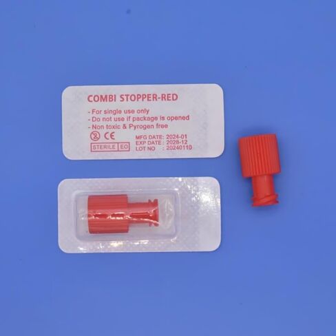 مخاريط إغلاق حمراء من Hynec Luer Stopper، 100 عبوة، أغطية قفل Luer معقمة من EO - مزيج من الوظيفة المزدوجة للموصلات الذكور/الإناث in Kuwait