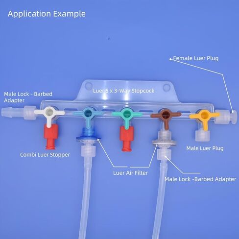مخاريط إغلاق حمراء من Hynec Luer Stopper، 100 عبوة، أغطية قفل Luer معقمة من EO - مزيج من الوظيفة المزدوجة للموصلات الذكور/الإناث in Kuwait