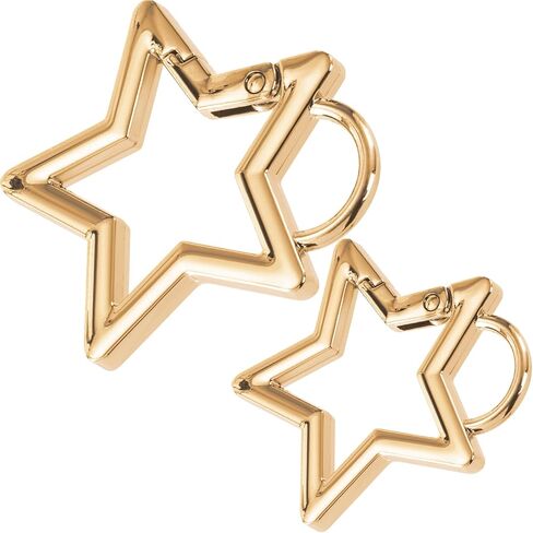OIIKI 2pcs Star Shaped Keychain Clip, Zinc Alloy Carabiner Snap Hook Holder, Star Carabiner Clip, Spring Snap Keychain Clip in Kuwait