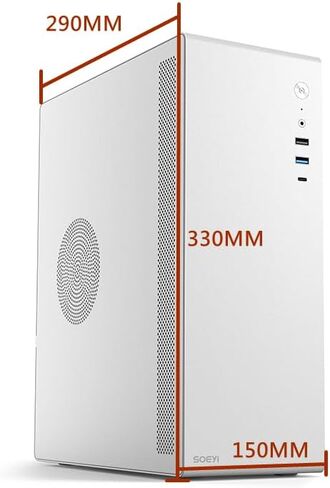 حالة كمبيوتر V100 Micro ATX/ITX ، حالة كمبيوتر متعددة الوظائف ، حالة عمل مع لوحة جانبية SPCC ، دعم بطاقة CPU 280 مم VGA (أسود) (أسود) in Kuwait