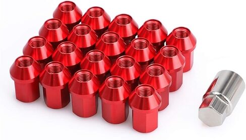 Nuts,Hardware Nuts, Car Anti-Theft 6061 Aluminum Alloy Wheel Lock Nuts Length Aftermarket Lug Nuts(Red 1,M12x1.5) in Saudi Arabia