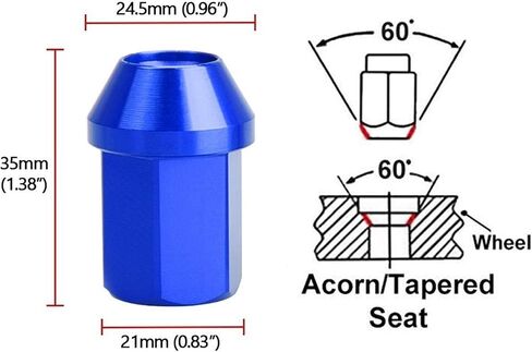 Nuts,Hardware Nuts, Car Anti-Theft 6061 Aluminum Alloy Wheel Lock Nuts Length Aftermarket Lug Nuts(Red 1,M12x1.5) in Saudi Arabia