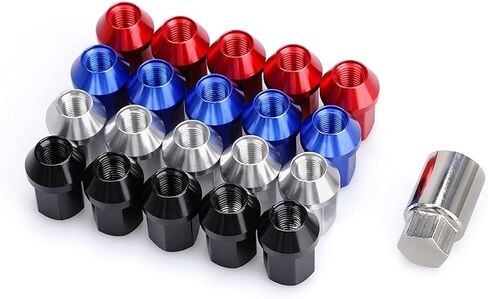 Nuts,Hardware Nuts, Car Anti-Theft 6061 Aluminum Alloy Wheel Lock Nuts Length Aftermarket Lug Nuts(Red 1,M12x1.5) in Saudi Arabia