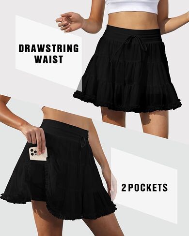 تنانير تنس مطوية للنساء تنورة غولف عالية الخصر مع جيوب تجريب رياضي غير رسمي in Kuwait