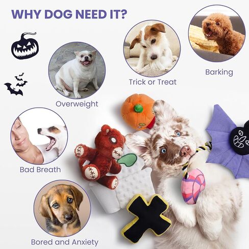 Nocciola 6 قطع من ألعاب الهالوين للكلاب التي تصدر أصواتًا للمضغين العدوانيين، ألعاب للكلاب من القطيفة المتينة، مجموعة ألعاب للكلاب الصغيرة والكبيرة المحشوة in Kuwait