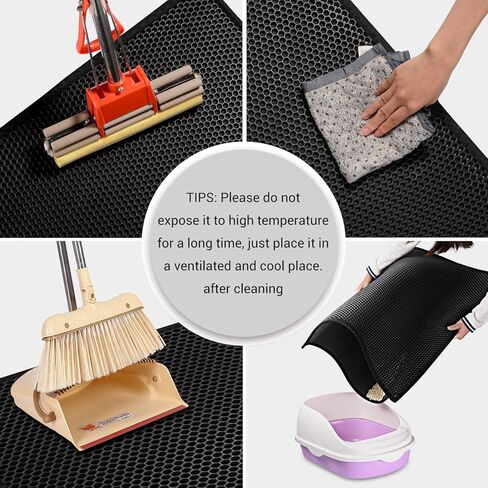 PIEVIEV CAT القمامة مربع حصيرة ، 24 "× 17" حصيرة القمامة المقاومة للخدش ، سهلة التنظيف للتحكم في الانتثار ، ناعم على الكفوف كيتي ، مقاومة للماء والبول للاستخدام الداخلي ، الرمادي in Kuwait