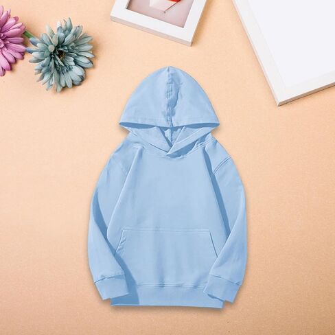 Girls Boys Hoodies Casual Long Sleeve Solid Sweatshirt Oversized Loose Pullover Tops with Pocket Fall Winter Clothes in Saudi Arabia