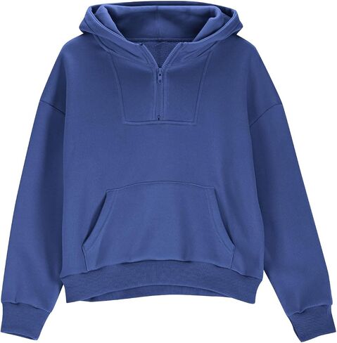 Girls Half Zip Hoodies Fleece Quarter Zip Pullover Sweatshirts Fall Clothes for Teen Girls Thumb Hole in Saudi Arabia