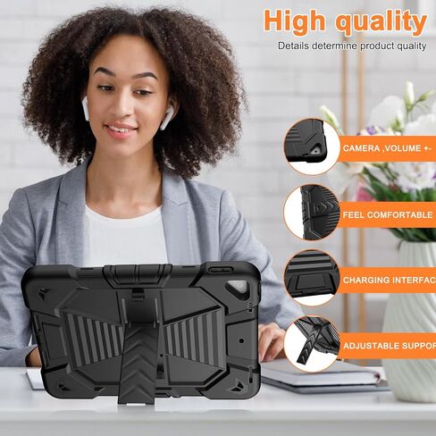 for iPad 9th/8th/7th Generation Case 10.2" Inch with Pen Holder, Handle Shoulder Strap,360 Rotating Stand Rugged Rugged Protective Case 10.2" Cover for iPad 9th/8th/7th Gen.(Black) in Kuwait