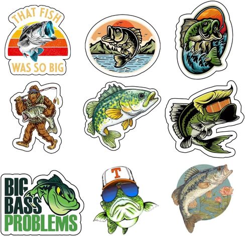102Pcs Fishing Sticker Set: Reel in Adventure with Waterproof Vinyl Decals for Laptop, Car, Skateboard, Scrapbook in Saudi Arabia