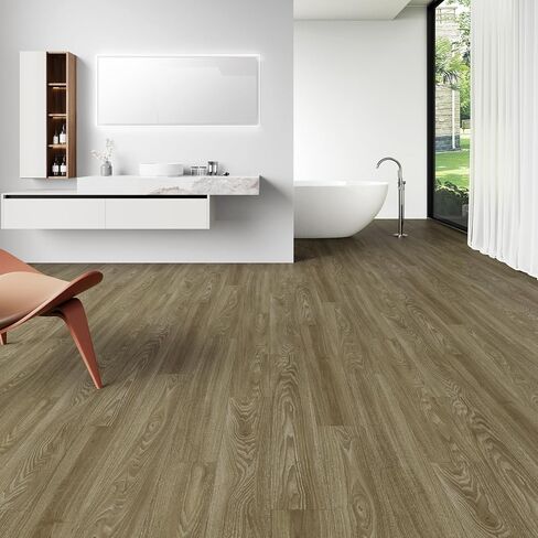 ATOPOSE Peel and Stick Vinyl Flooring Plank，1 Piece Sample,4"x6" Self Adhesive Flooring for DIY Installation（Nero Sample） in Saudi Arabia