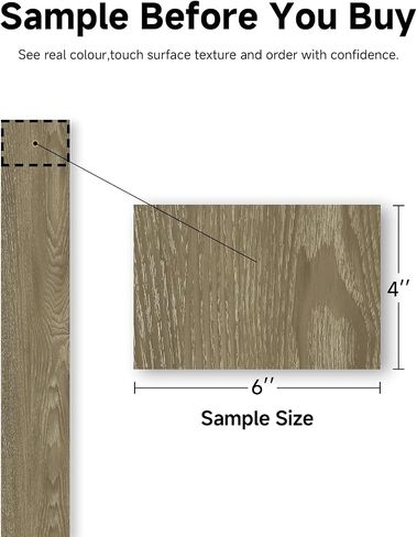 ATOPOSE Peel and Stick Vinyl Flooring Plank，1 Piece Sample,4"x6" Self Adhesive Flooring for DIY Installation（Nero Sample） in Saudi Arabia