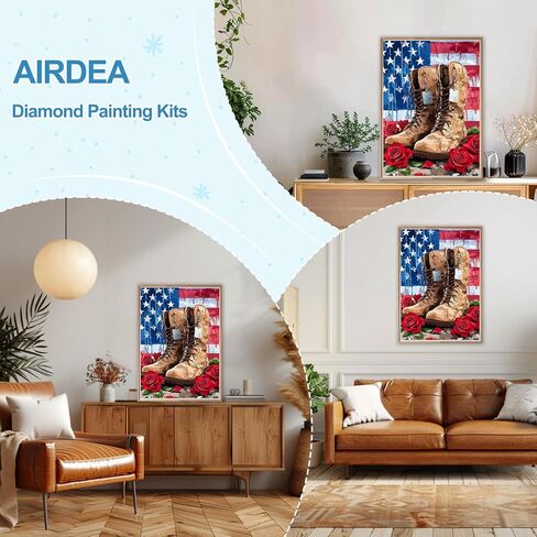 AIRDEA Diamond Art Paintings Kits for Adults,Lighthouse Diamond Art Kits for Adults,12x16 Inch DIY Diamond Art Paintings Kits Seaside Flowers and Seagulls,Diamond Art Painting Set for Beginner in Saudi Arabia