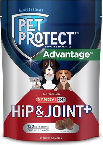 Pet Protect Hip & Joint+ Supplement for Dogs, Chicken Flavor 120ct in Saudi Arabia