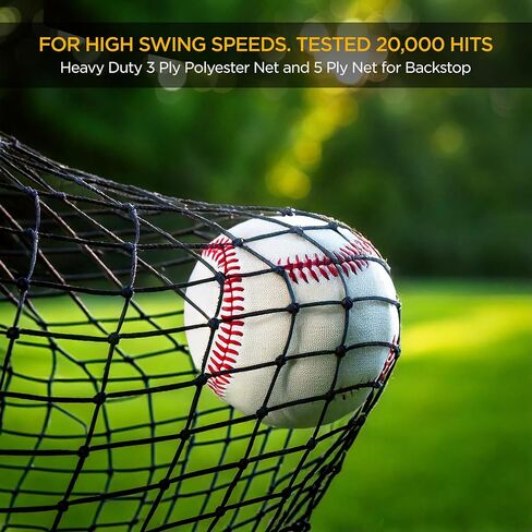 Baseball Batting Cage Net Batting Cages for Backyard Portable Pop Up Cage for Baseball and Softball with Pitching Machine Hole and Detachable Door (22ftx12ftx8ft) in Saudi Arabia