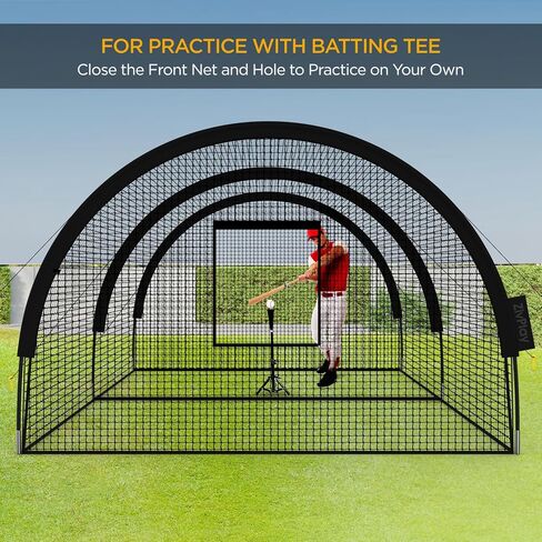 Baseball Batting Cage Net Batting Cages for Backyard Portable Pop Up Cage for Baseball and Softball with Pitching Machine Hole and Detachable Door (22ftx12ftx8ft) in Saudi Arabia